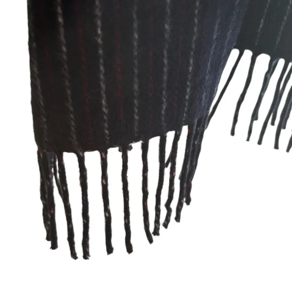 J.Crew Cashmere winter long scarf unisex luxury comfy coat fringe blue red soft - Picture 9 of 16